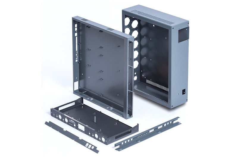 gekantete Blechgehäuse mit schwarzer Pulverbeschichtung für die Elektronikindustrie